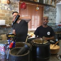 Staff speak English at Ozi Hummus Ful in Netanya