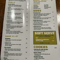 Menu Dec 2025  at 20th Street Pizza in Philadelphia