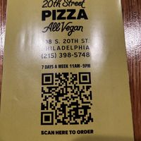Scan here to order.  at 20th Street Pizza in Philadelphia