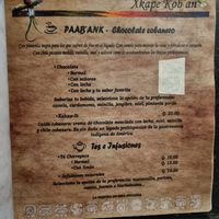 Speisekarte at Xkape Kob'an in Coban