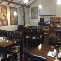 Inside at El Tomillo Café in Pisac