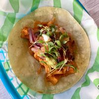 Jackfruit taco! at A Tribe Called Veg in Brighton