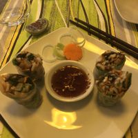 Vegetable rice paper rolls  at Com Saigon in Florence