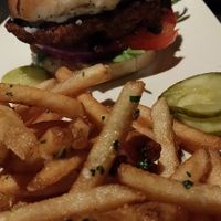 Beyond burger with garlic fries at Yard House in Temecula