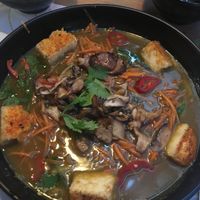 Udon noodle soup with soft tofu at Wagamama in Paris