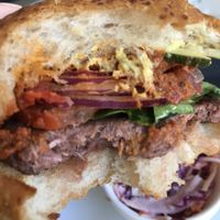Burger  at Helvti Diner - Bellevue in Zurich