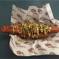 Moving mountains Sunny Dog Vegan Hot Dog (W/Out mushrooms)  at Helvti Diner - Bellevue in Zurich