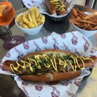 Vegan hotdogs  at Helvti Diner - Bellevue in Zurich