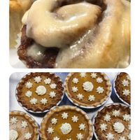 Cinnamon rolls & pies  at Miss Moffett's Mystical Cupcakes in Lacey