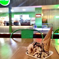 Banana split & dulce de leche de coco granizado  at Guacamole in Montevideo
