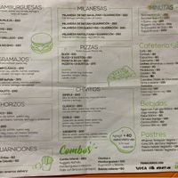 Menu at Guacamole in Montevideo