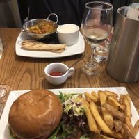 Falafel burger and chips and their vegan curry  at Crofters' in Isle Of Arran
