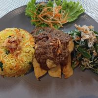 Nasi goreng with tofu & peanut satay at Bali Soul in Ubud