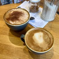 Soya Cappuccino + Oat Flat White   at Pack It In in Worcester