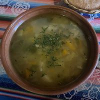 Vegetable soup with noodles  at El Germen in Sucre