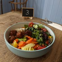 vegan bowl at Dragonfly Bistro in Aberystwyth