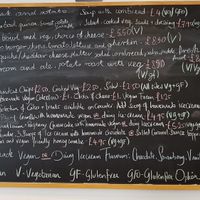 Menu board at Dragonfly Bistro in Aberystwyth