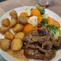 Tofu and mushroom roast (devoured by a non-vegan in our party) at Dragonfly Bistro in Aberystwyth