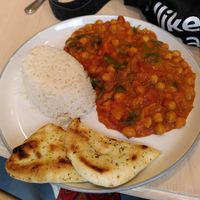 Curry with rice and bread (October 2024) at Dragonfly Bistro in Aberystwyth