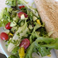 Salad with the quesadilla (May 2025) at Dragonfly Bistro in Aberystwyth