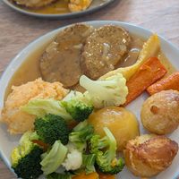 Roast seitan Sunday lunch at Dragonfly Bistro in Aberystwyth
