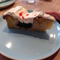 Strawberry cake (March 2026) at Dragonfly Bistro in Aberystwyth