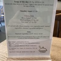 Sunday lunch menu - yum  at Dragonfly Bistro in Aberystwyth
