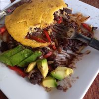 stuffed arepa at Quero Arepa in Cartagena