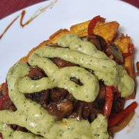 Patacon Bob Marley at Quero Arepa in Cartagena