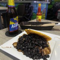 Black bean, mushrooms and onion arepa  at Quero Arepa in Cartagena