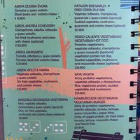 Options!! 🌱 (just say “sin queso” to make vegan)  at Quero Arepa in Cartagena