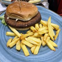 Vegetarian burger without cheese   at Quero Arepa in Cartagena