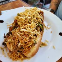 Veggie Hot Dog! at Quero Arepa in Cartagena