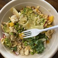 Build your own bowl. Oh and they have a sauce list with ingredients on the wall so you know you order a vegan sauce😄 at Prince House in Middletown