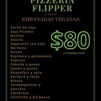 Vegan menu of empanadas at Pizzeria Flipper in Buenos Aires