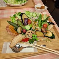 The vegetable meal looks exactly like the menu picture. at Aglio Olio in Osaka