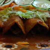 Enchiladas at La Vegana Garnacha in Guadalajara