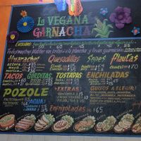Menu at La Vegana Garnacha in Guadalajara