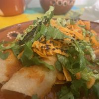 Enchiladas rojas #Veganuary at La Vegana Garnacha in Guadalajara