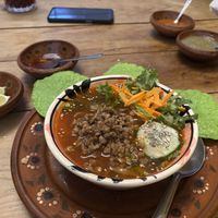 Pozole  at La Vegana Garnacha in Guadalajara