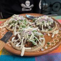Sopes at La Vegana Garnacha in Guadalajara
