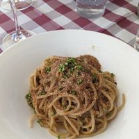 Pistacchio Spaghetti without anchovies at Le Chat Noir in Cefalu