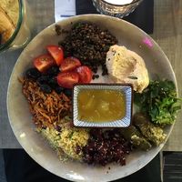 Vegan Mezze comes with 3 Falafels(not pictured)  at Bikini Mitte in Munich