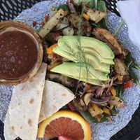 Not on the menu but suggested by the waitress as a vegan option. Super yummy!  at Park House Cafe in Springdale