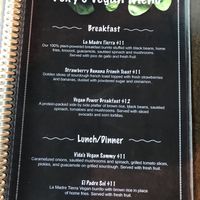 Foxys vegan menu. They can also customize anything off their regular menu  at Foxy's in Glendale