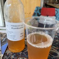 Home made kombucha  at Health Corner in Amsterdam