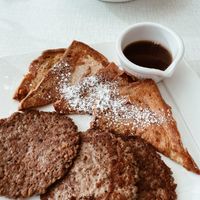 Vegan half French toast + vegan sausage patty side dish  #Veganuary at Anna's House in Ann Arbor