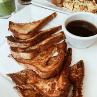 Vegan French toast, breakfast scramble, & fresh pressed green juice  at Anna's House in Ann Arbor