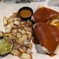 Vegan wet breakfast burrito (a special) at Anna's House in Ann Arbor