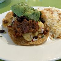 Vegan breakfast tinga tostadas at Anna's House in Ann Arbor